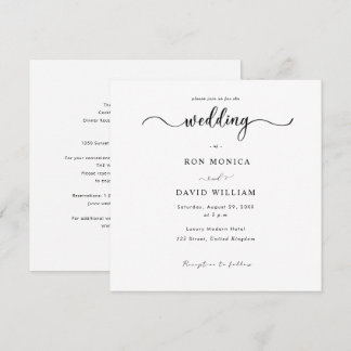 Faire-part de mariage minimaliste noir et blanc