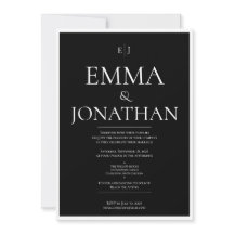 Faire-part de mariage minimaliste noir et blanc