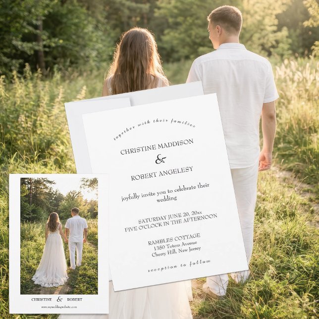 Faire-part de mariage minimaliste personnalisé (Personalized Wedding Invitations)