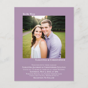 Faire-part de mariage minimaliste photo lavande PE