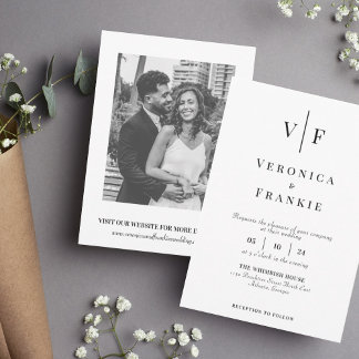 Faire-part de mariage minimaliste | Photo simple