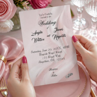 Faire-part de mariage minimaliste rose