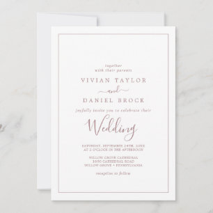 Faire-part de mariage minimaliste Rose Gold