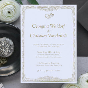 Faire-part de mariage minimaliste simple Gold Form
