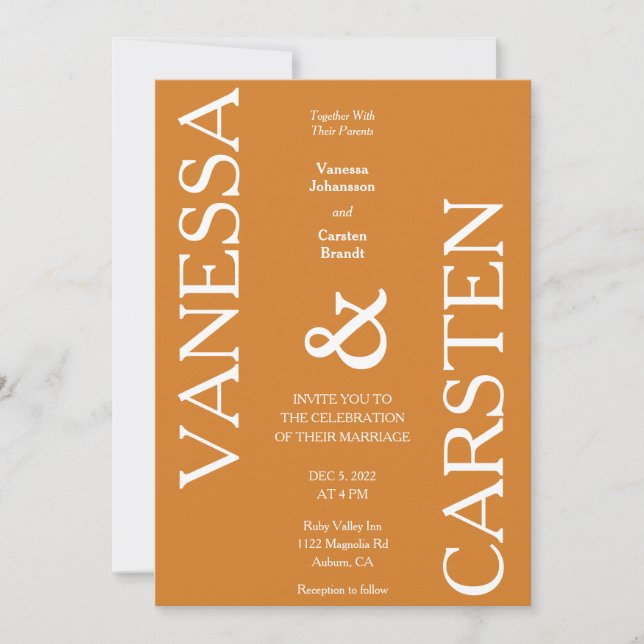 Faire-part de mariage minimaliste tendance (Devant)