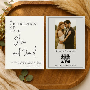Faire-part de mariage minimaliste vert sauge avec