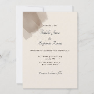 Faire-part de mariage minimum Abstrait de brosse e