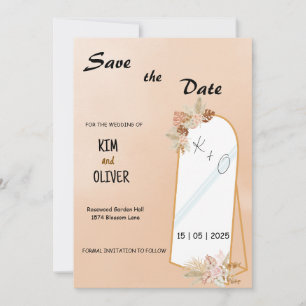 Faire-part de mariage miroir de style Boho