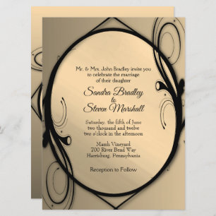 Faire-part de mariage miroir or
