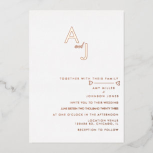 Faire-part de mariage Modern Heart Line en feuille