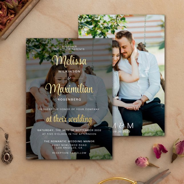 Faire-part de mariage moderne à 2 photos avec supe (Créateur téléchargé)