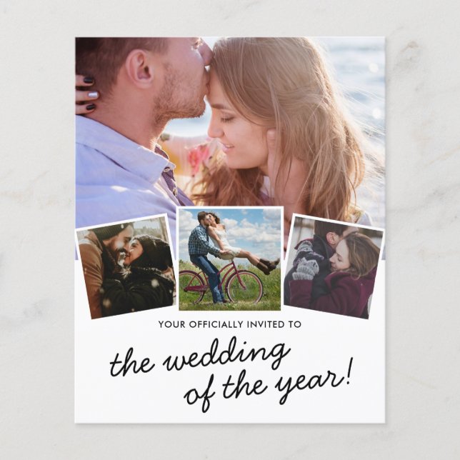 Faire-part de mariage moderne à 4 photos (Devant)