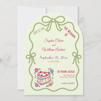 Faire-part de mariage moderne à arc-en-ciel pastel
