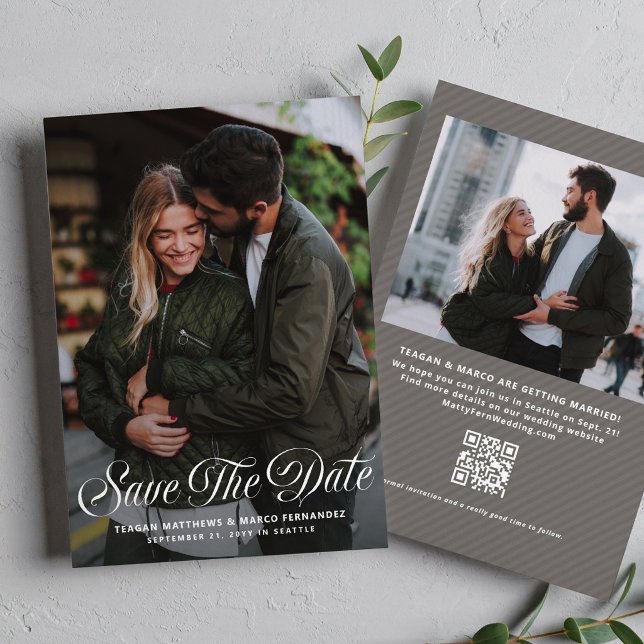 Faire-part de mariage moderne à deux photos simple (Créateur téléchargé)
