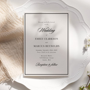 Faire-part de mariage moderne à la frontière noire