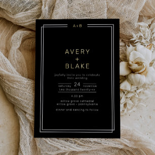 Faire-part de mariage moderne à motif de feuille d