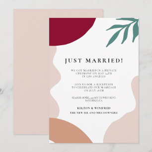 Faire-part de mariage moderne abstrait Juste marié