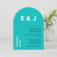 Faire-part de mariage moderne Aqua Turquoise