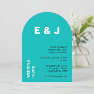 Faire-part de mariage moderne Aqua Turquoise