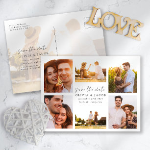 Faire-part de mariage moderne avec 6 photos manusc