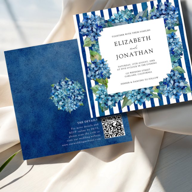 Faire-part de mariage moderne avec code QR RSVP à  (Créateur téléchargé)