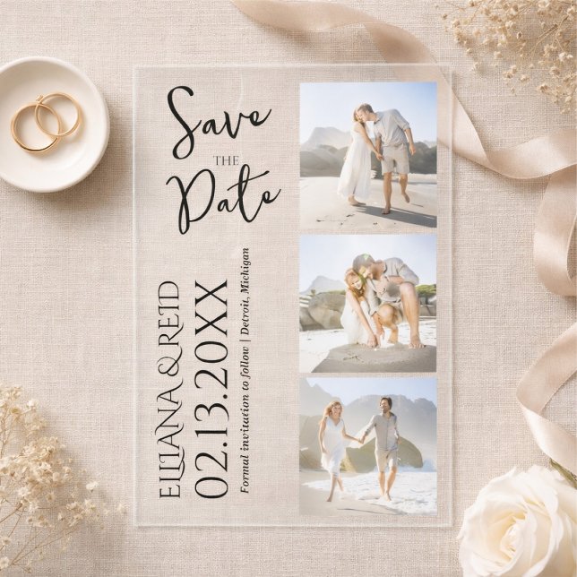 Faire-part de mariage moderne avec collage de phot (Créateur téléchargé)