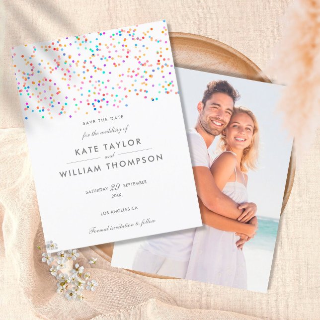 Faire-Part de Mariage Moderne avec Confettis Arc-e (Créateur téléchargé)