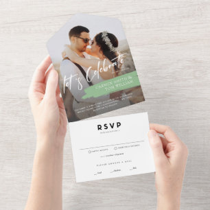 Faire-part de mariage moderne avec photo et RSVP