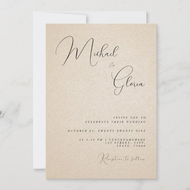 Faire-part de mariage moderne avec QR Code RSVP en (Devant)