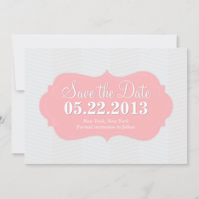 Faire-part de mariage moderne avec touche rose (Devant)