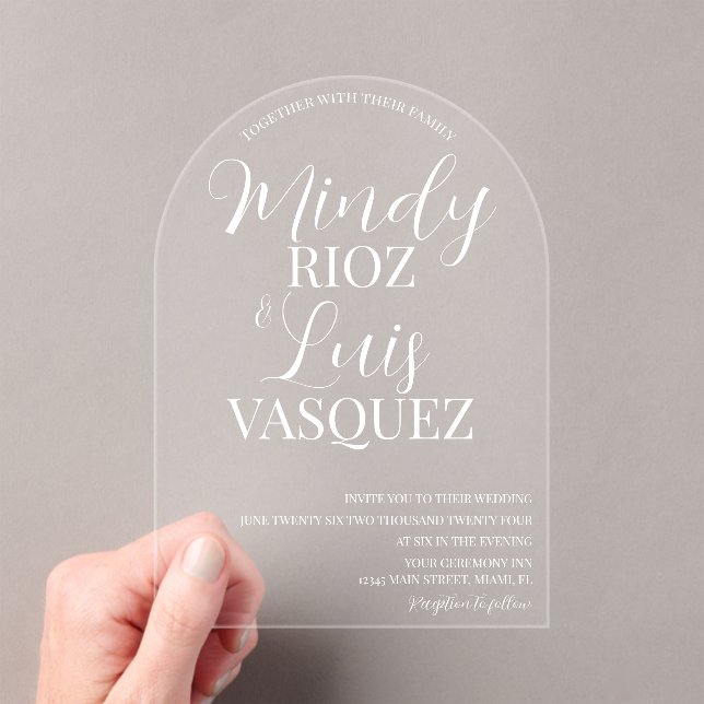 Faire-part de mariage moderne blanc  (In situ (ordinateur de poche))