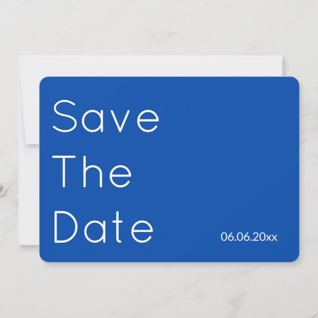 Faire-part de mariage moderne bleu cobalt -   (Devant)