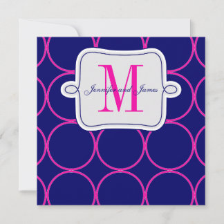 Faire-part de mariage moderne bleu de la marine de