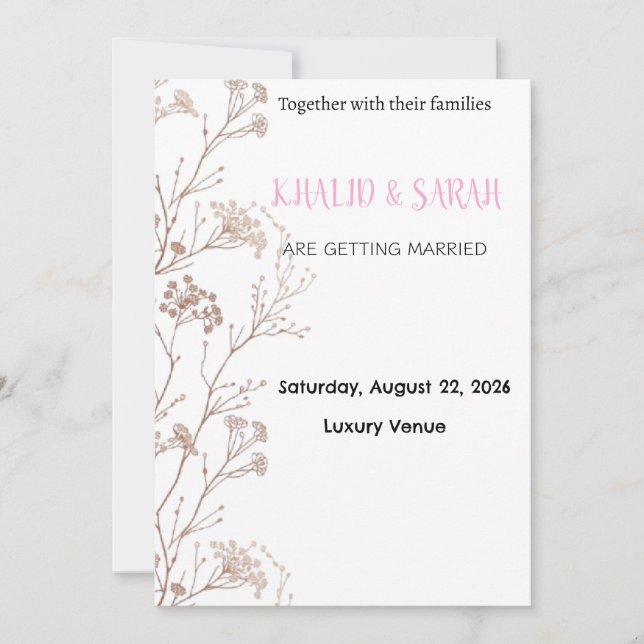 Faire-Part de Mariage Moderne Boho Géométrique Flo (Devant)