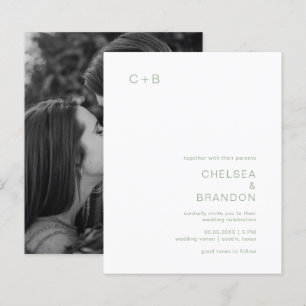 Faire-Part de Mariage Moderne Bon Marché Monogramm
