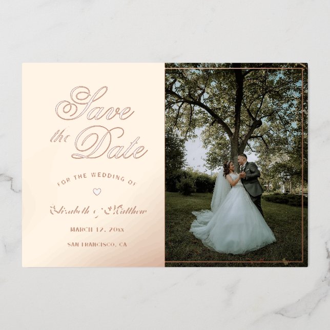 Faire-Part de Mariage Moderne Chic Collage de Phot (Recto)