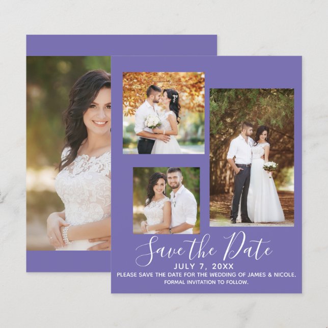 Faire-part de mariage moderne couleur minimale à c (Devant / Derrière)