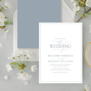 Faire-part de mariage moderne de calligraphie bleu