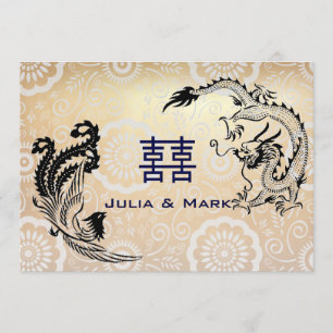 Faire-part de mariage moderne de Chinois de
