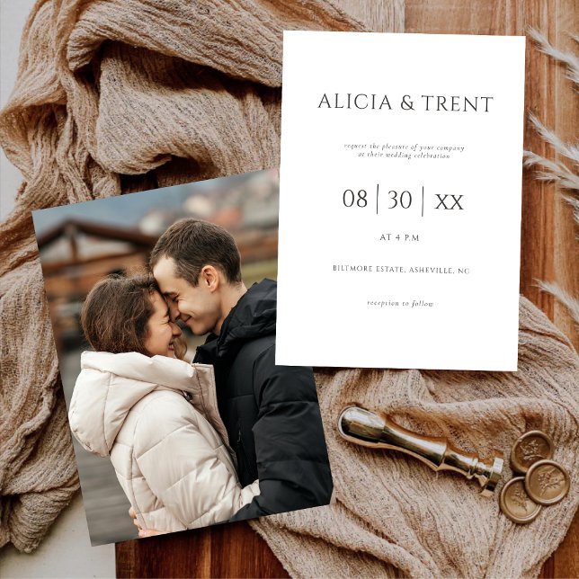 Faire-Part de Mariage Moderne de Domaine | Élégant (Créateur téléchargé)