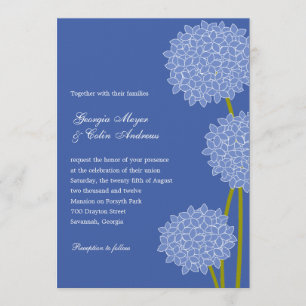 Faire-part de mariage moderne de Hydrangeas - Bleu