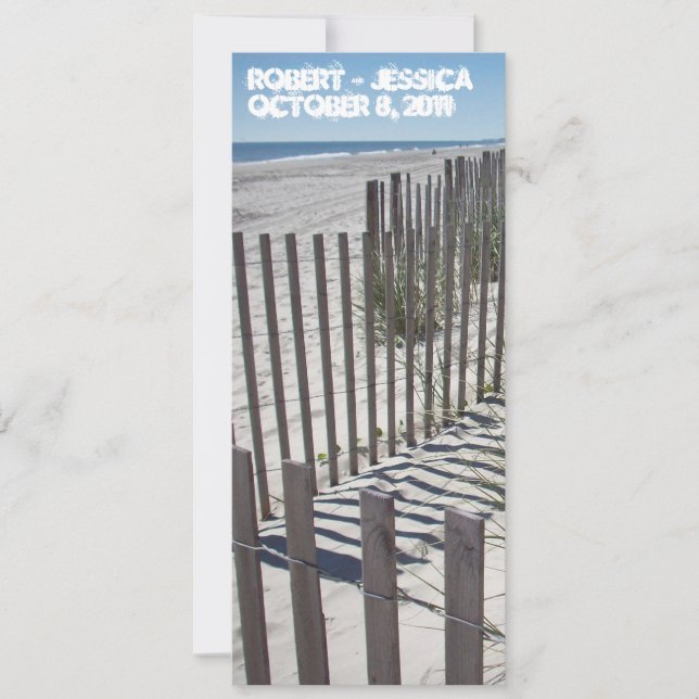 Faire-part de mariage moderne de plage (Devant)