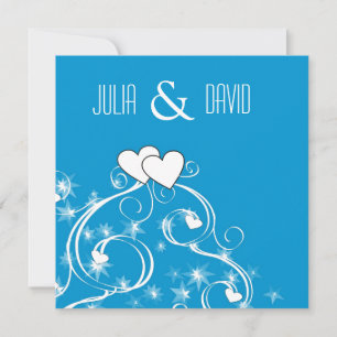 Faire-part de mariage moderne de Swirls & Hearts