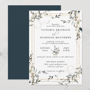 Faire-part de mariage moderne délicat de verdure p