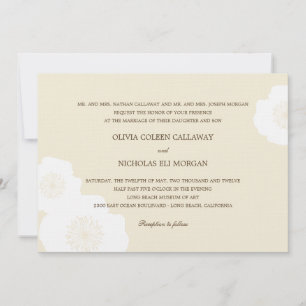 Faire-part de mariage moderne des pavots - amande