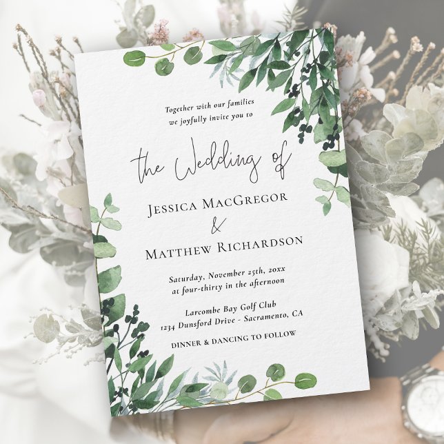 Faire-part de mariage moderne d'Eucalyptus (Modern Eucalyptus Wedding Invitation)