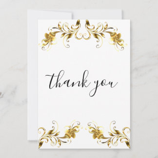 Faire-part de mariage moderne élégant blanc doré