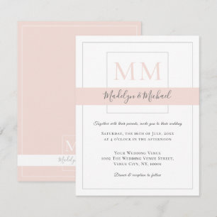 Faire-part de mariage moderne élégant de monogramm