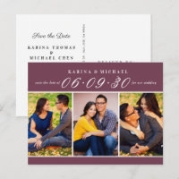 Faire-part de mariage moderne en collage photo bur