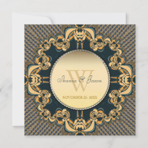 Faire-part de mariage moderne en dentelle avec mon
